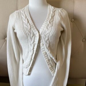 Y2K Hollister Cream Cable Knit Cardigan